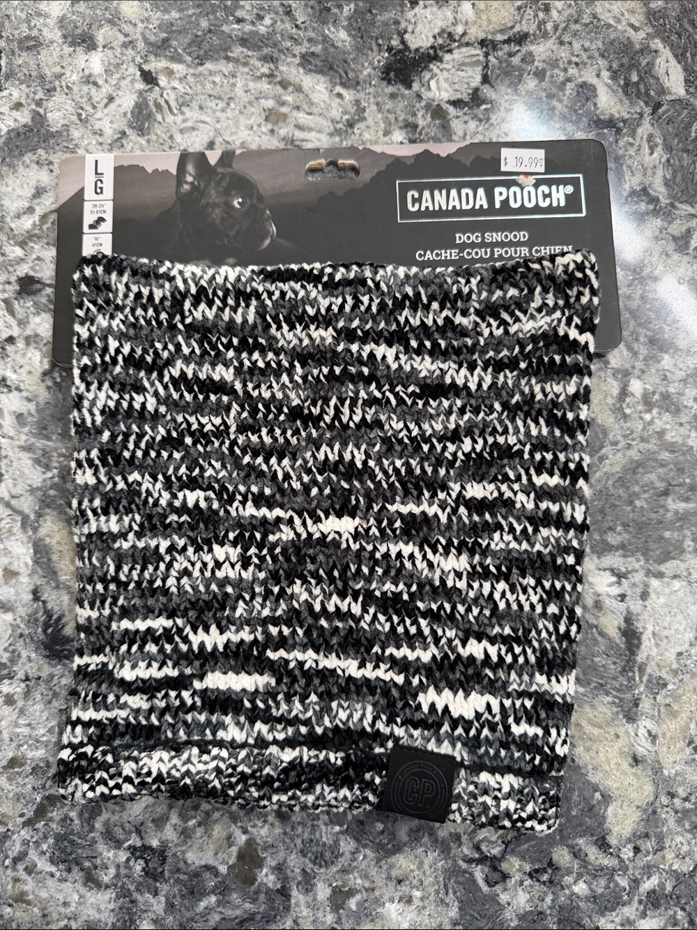 Canada Pooch Black & White Dog Snood - Large